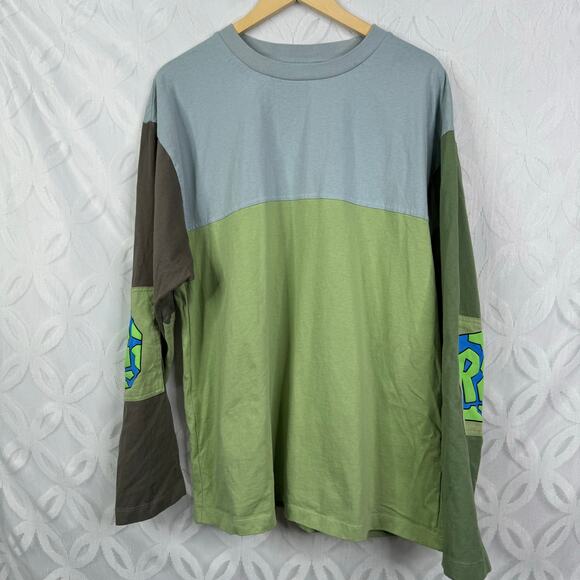 Round Two Long Sleeve Skater Streetwear Colorblock Tee Men's Size XL - Picture 2 of 6